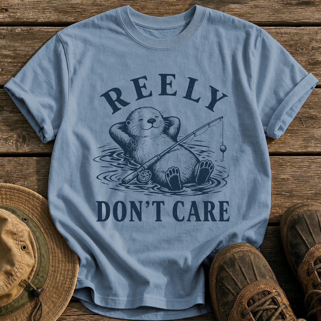 Reely Don't Care tee - Blue Jean - front