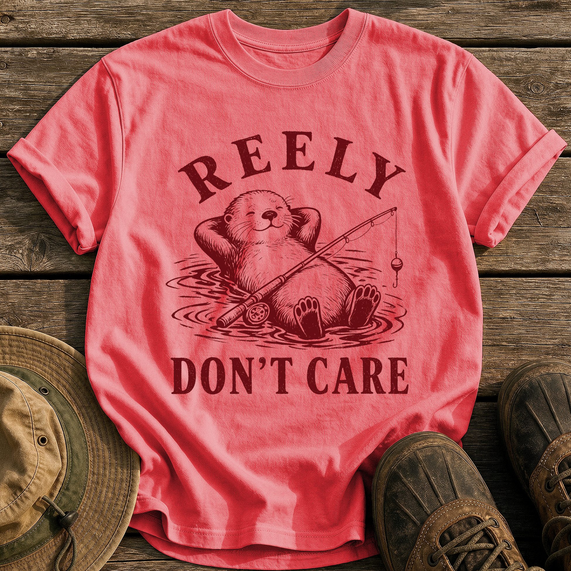 Reely Don't Care tee - Watermelon - front