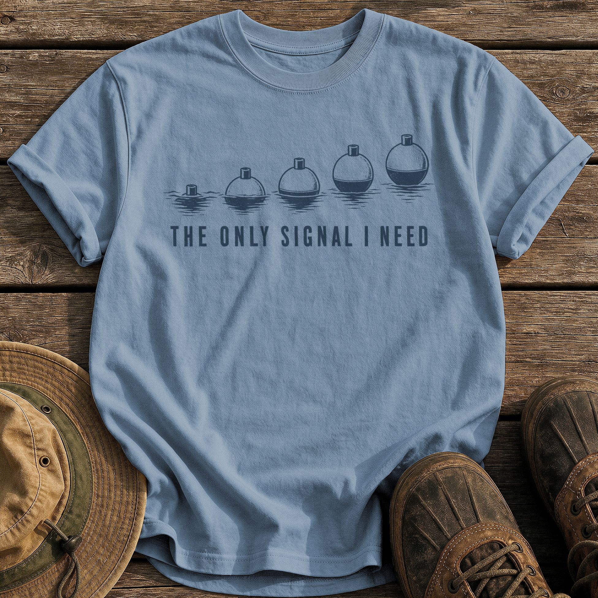 The Only Signal I Need tee - Blue Jean - front