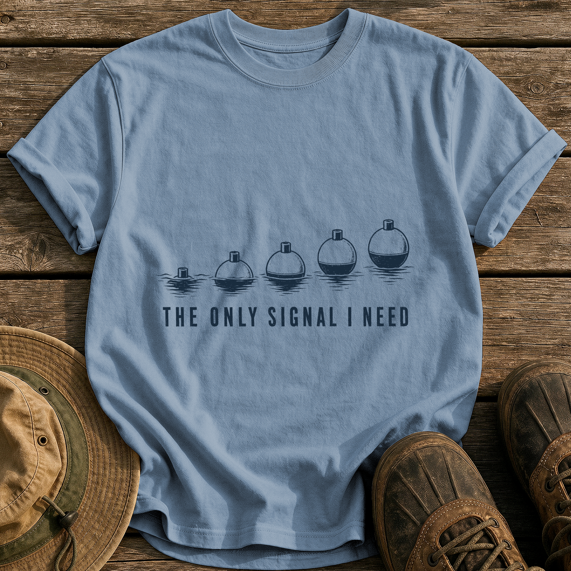 The Only Signal I Need tee - Blue Jean - front