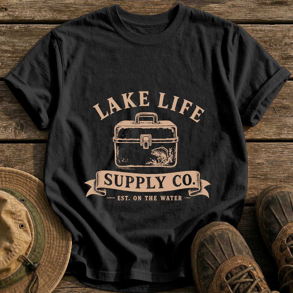 Lake Life Supply Co. tee - Black - front