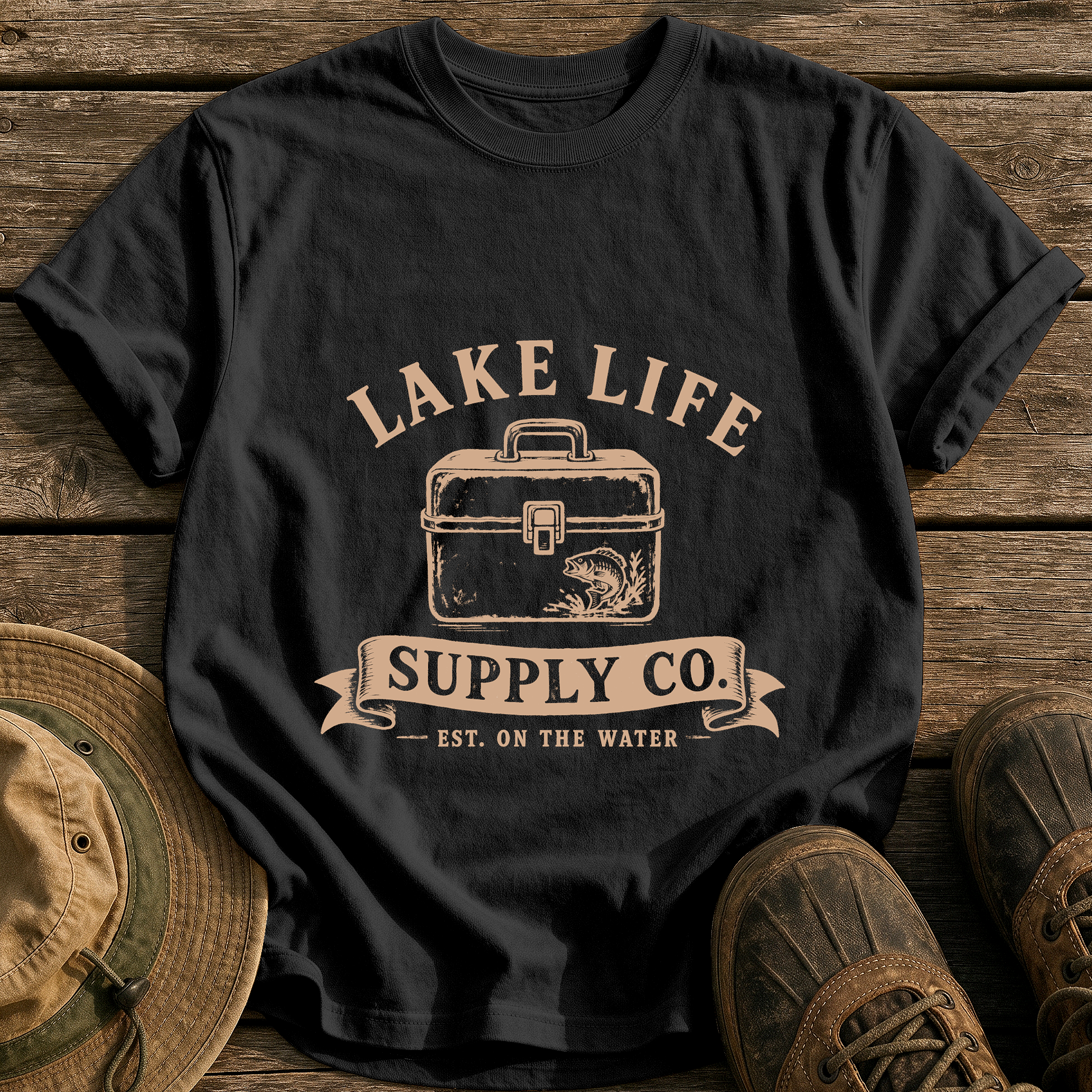 Lake Life Supply Co. tee - Black - front