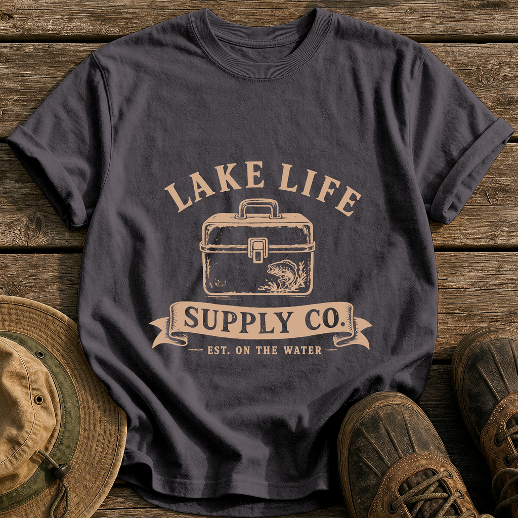 Lake Life Supply Co. tee - Graphite - front