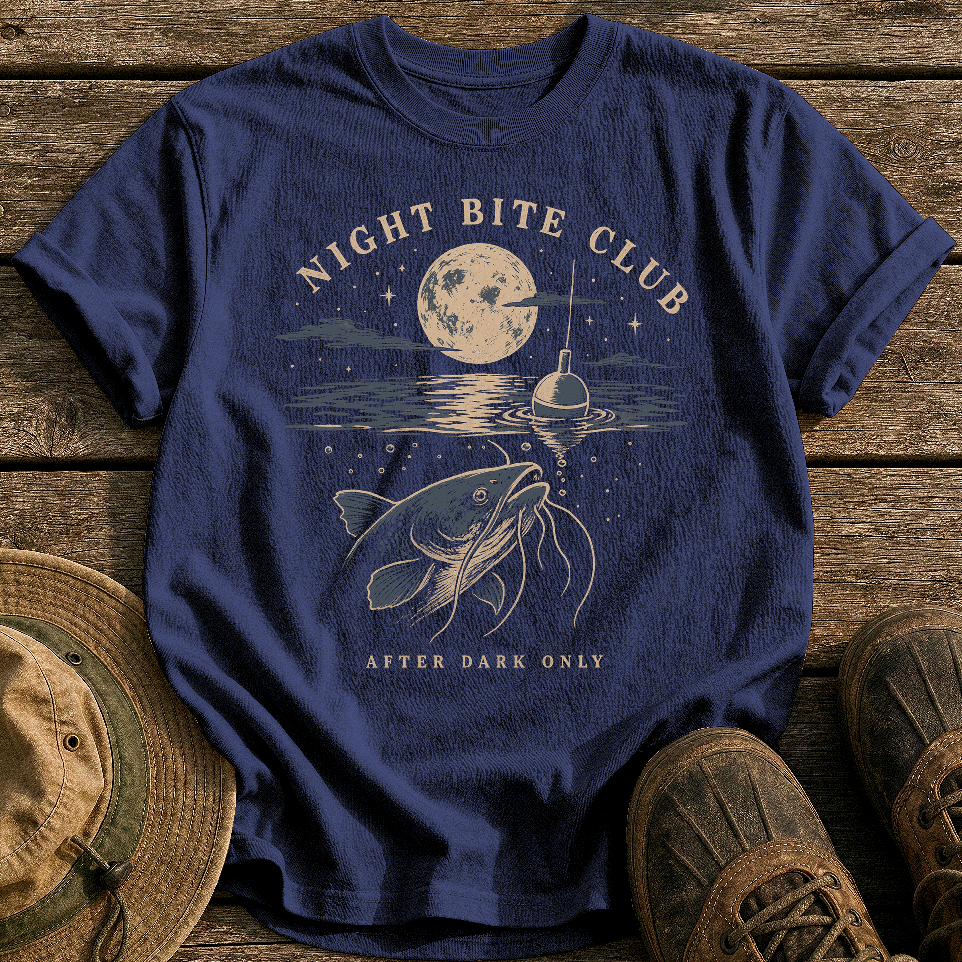 Night Bite Club tee - True Navy - front