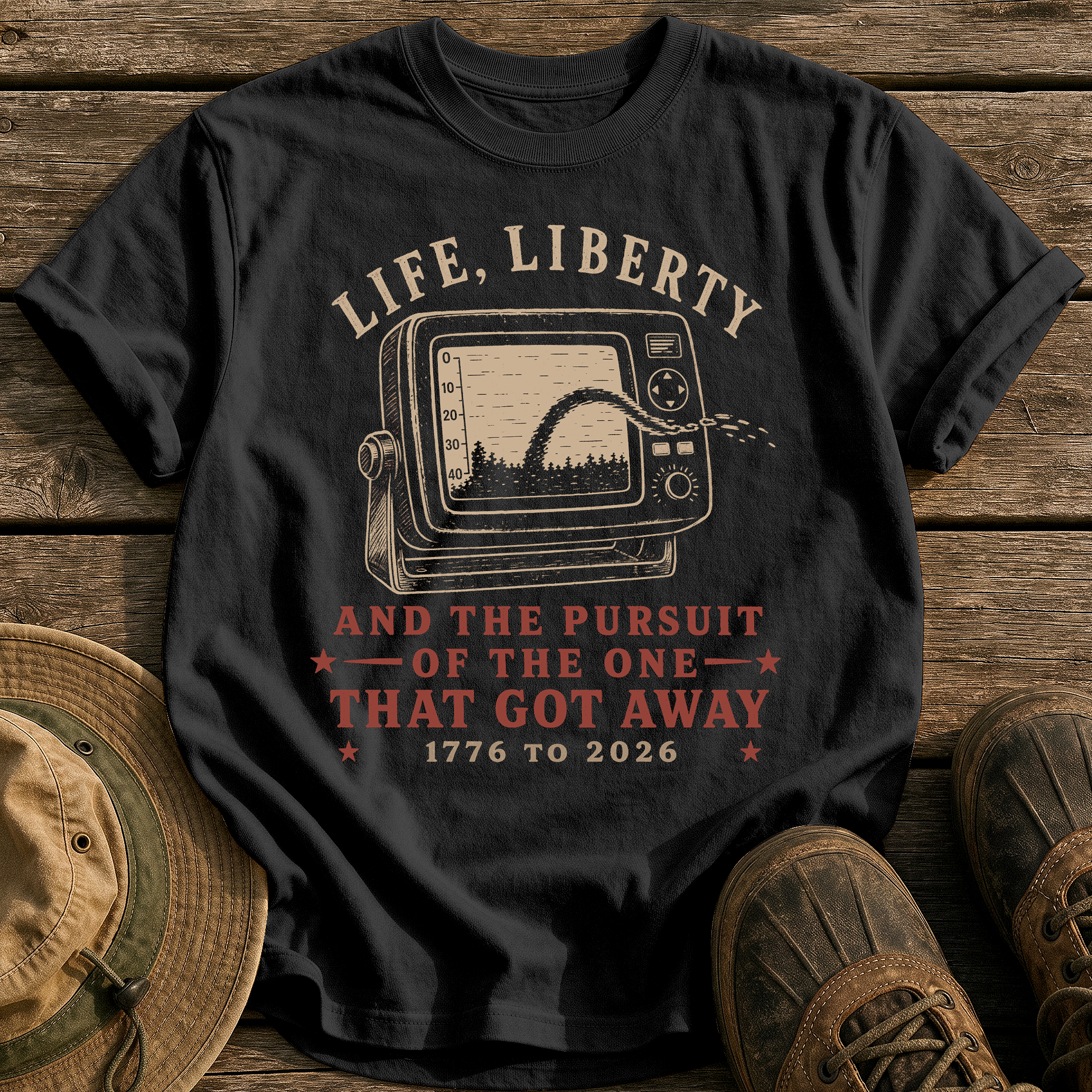 Life, Liberty & the Pursuit tee - Black - front