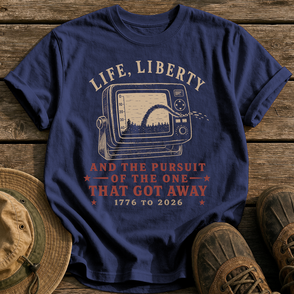 Life, Liberty & the Pursuit tee - True Navy - front