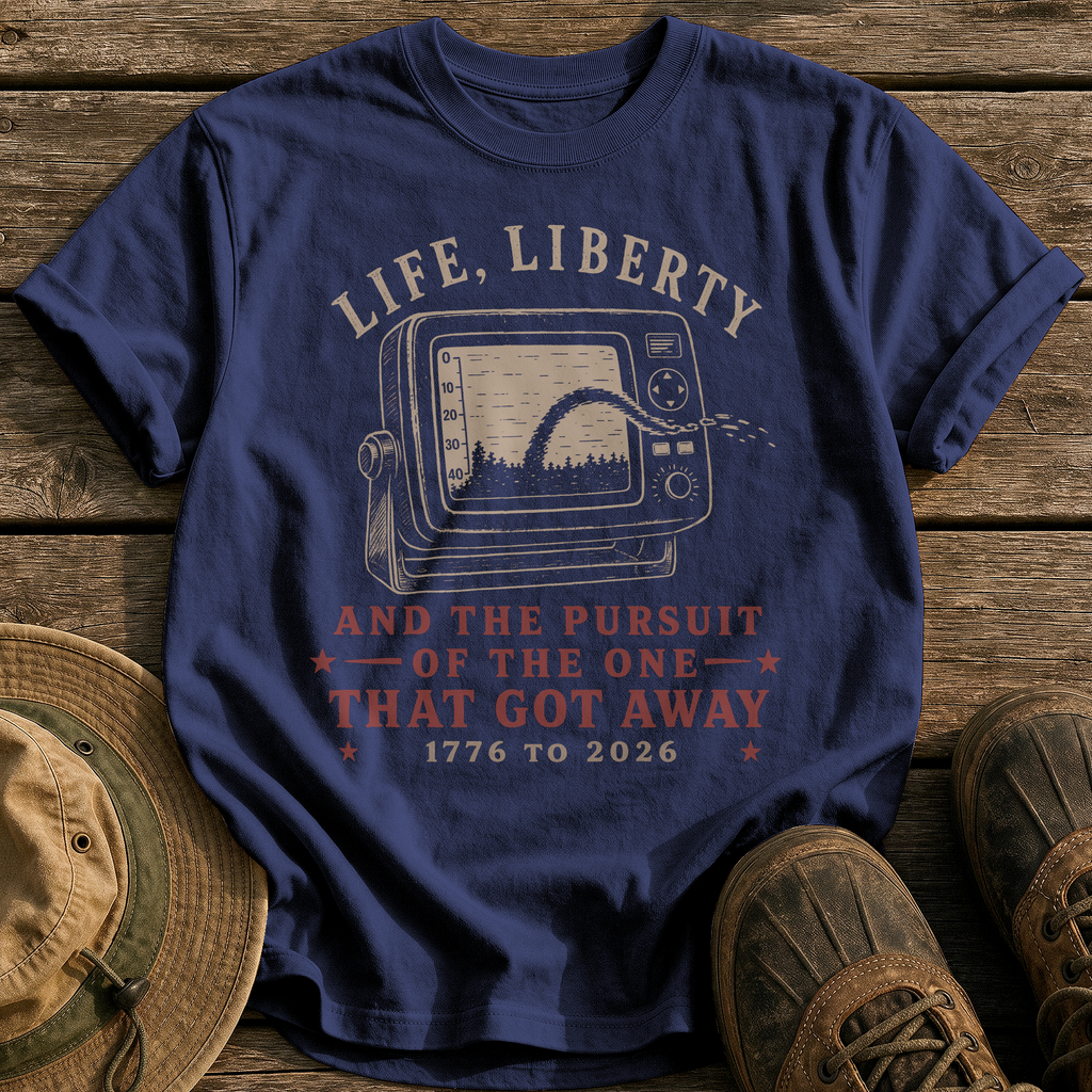 Life, Liberty & the Pursuit tee - True Navy - front