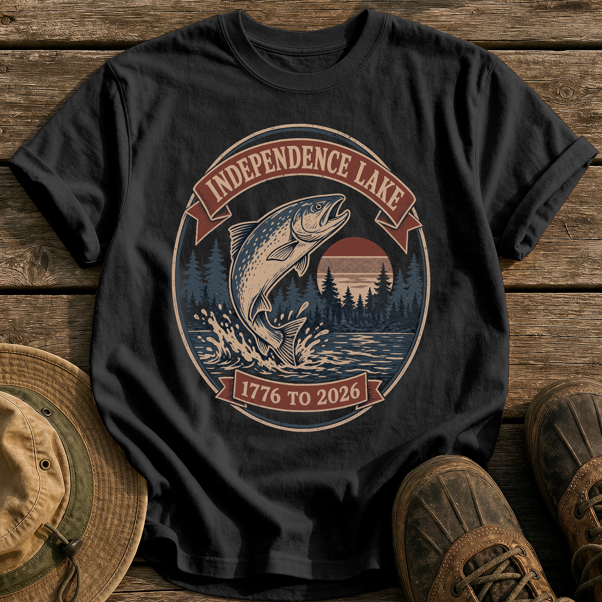 Independence Lake tee - Black - front