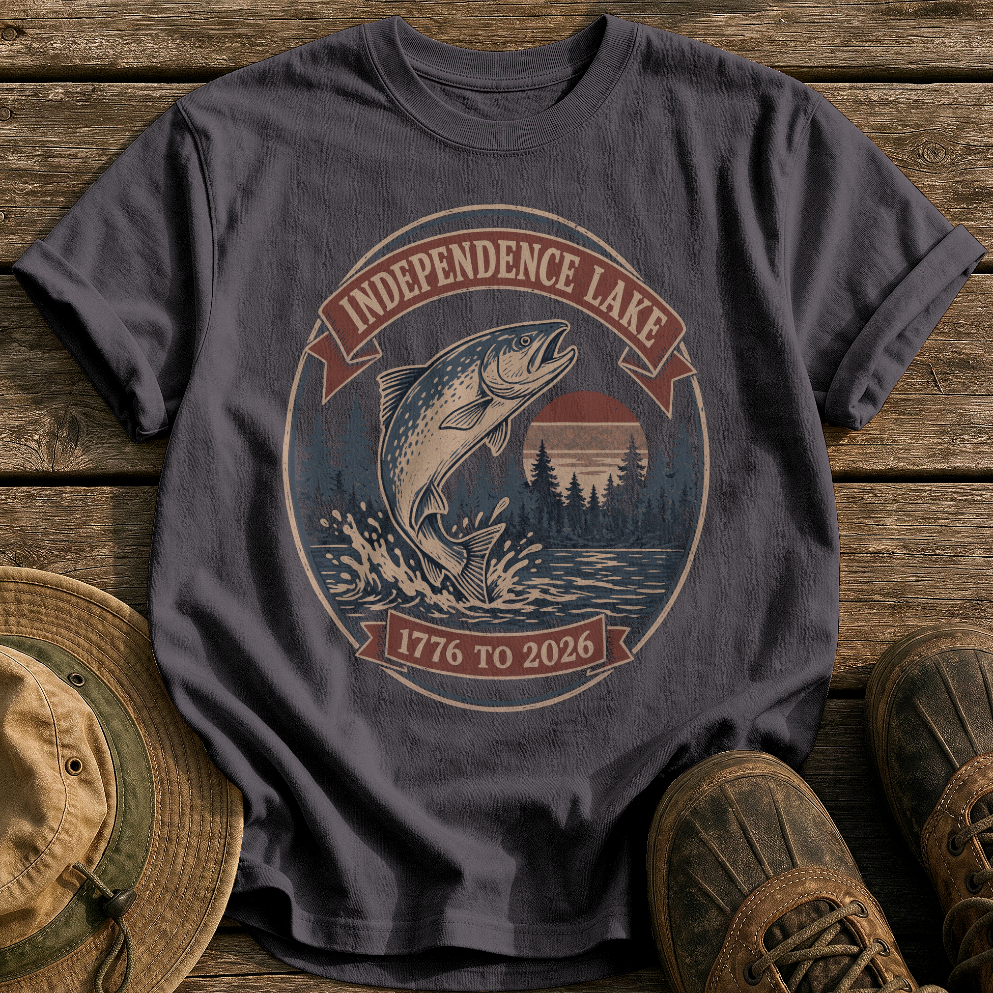 Independence Lake tee - Graphite - front