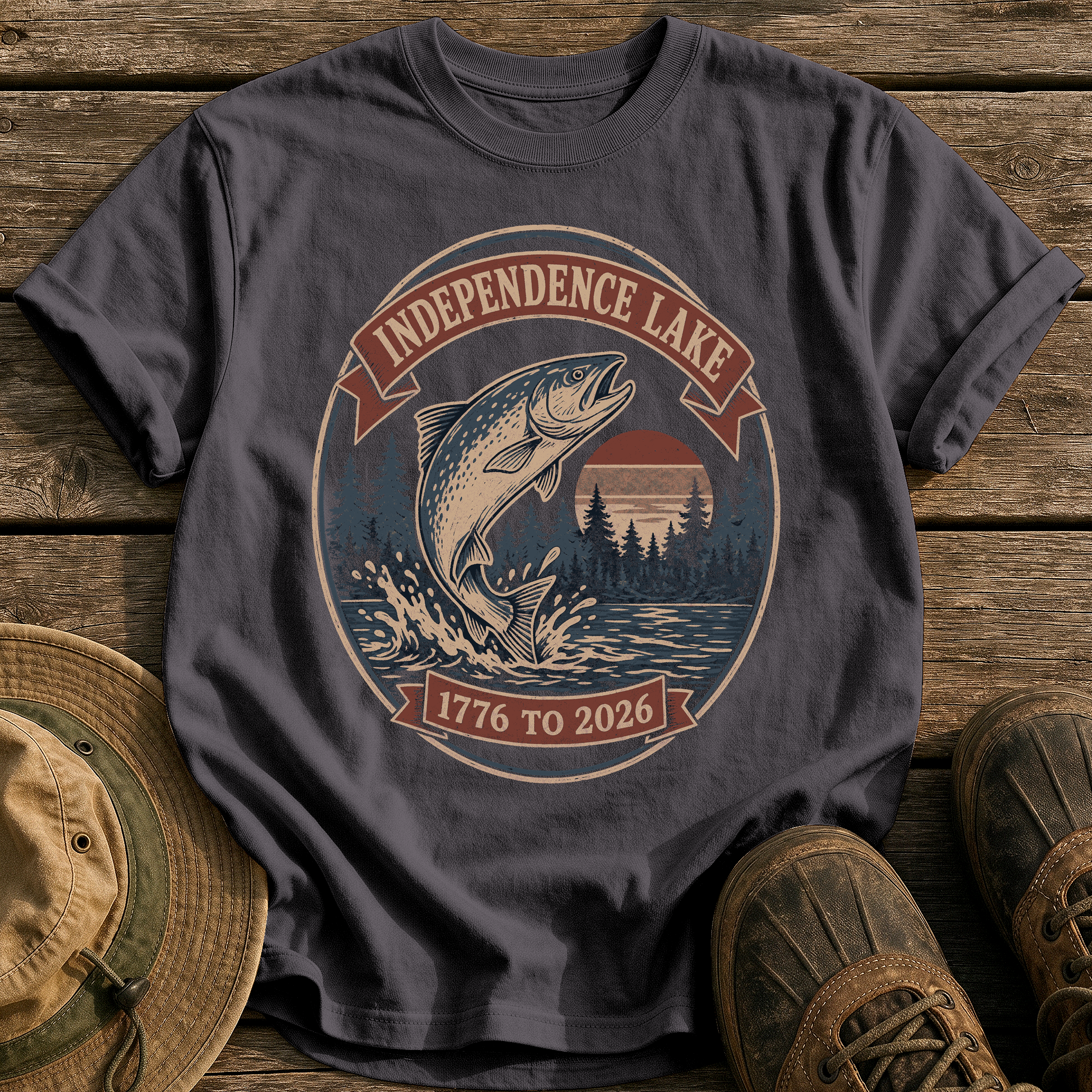 Independence Lake tee - Graphite - front