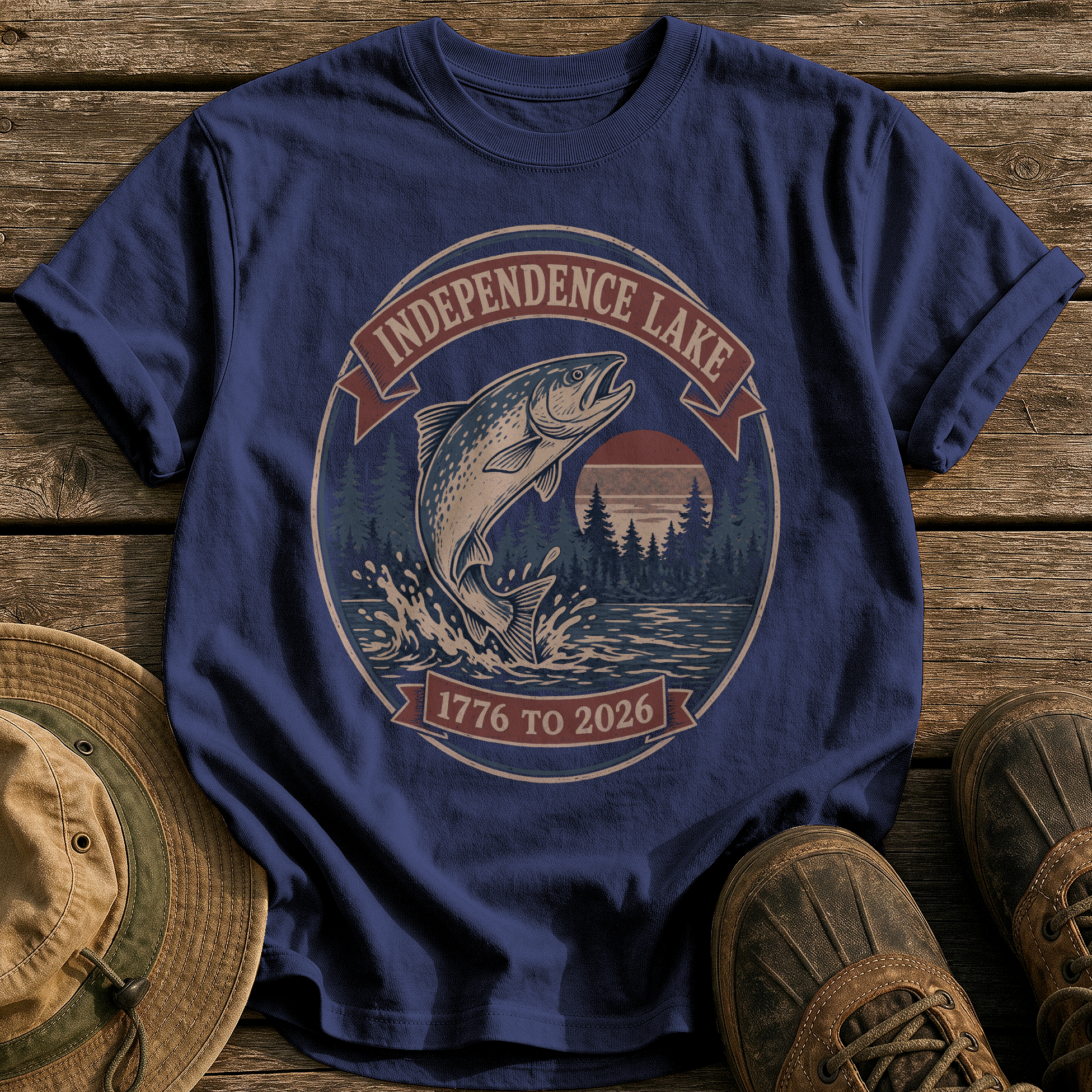 Independence Lake tee - True Navy - front