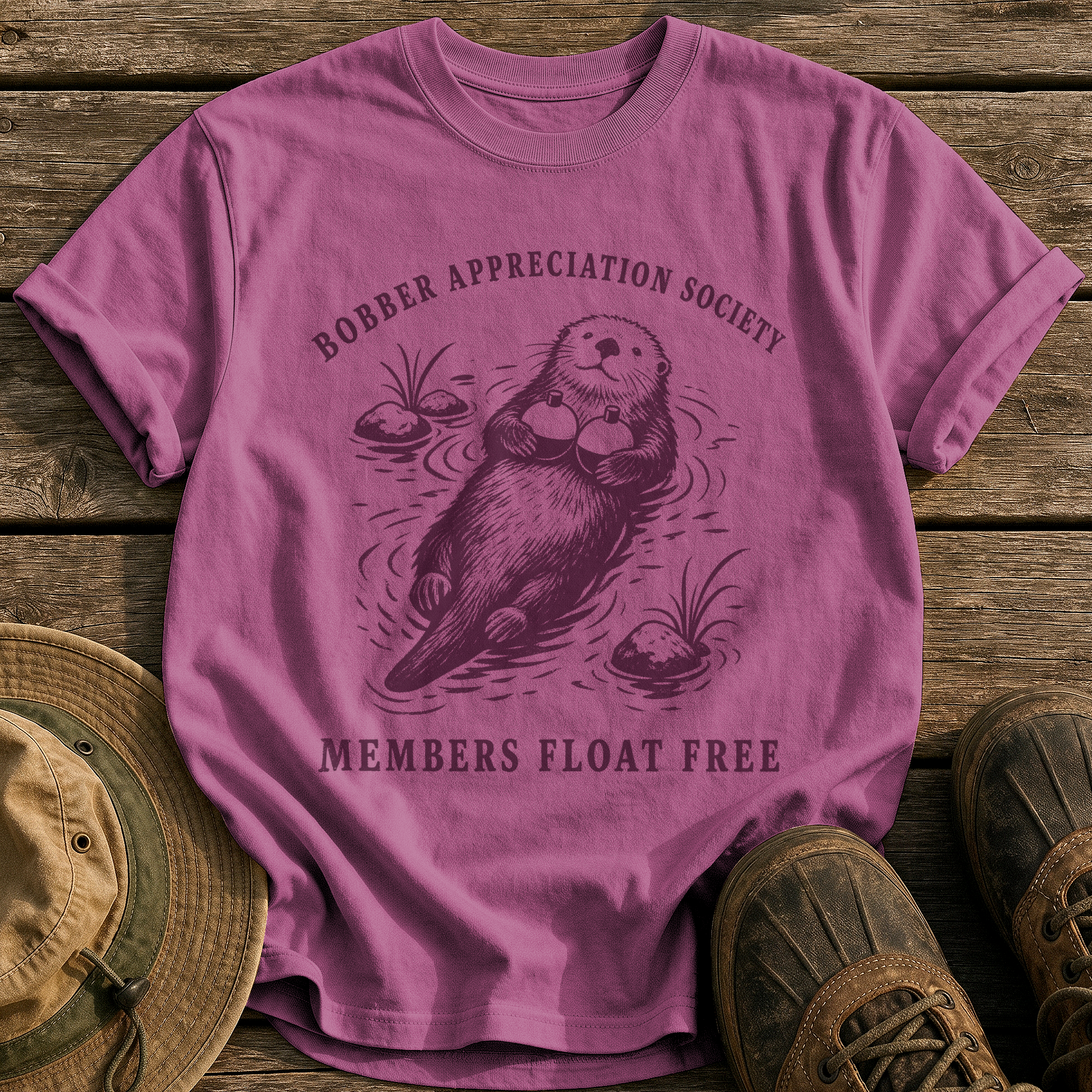 Bobber Appreciation Society tee - Berry - front