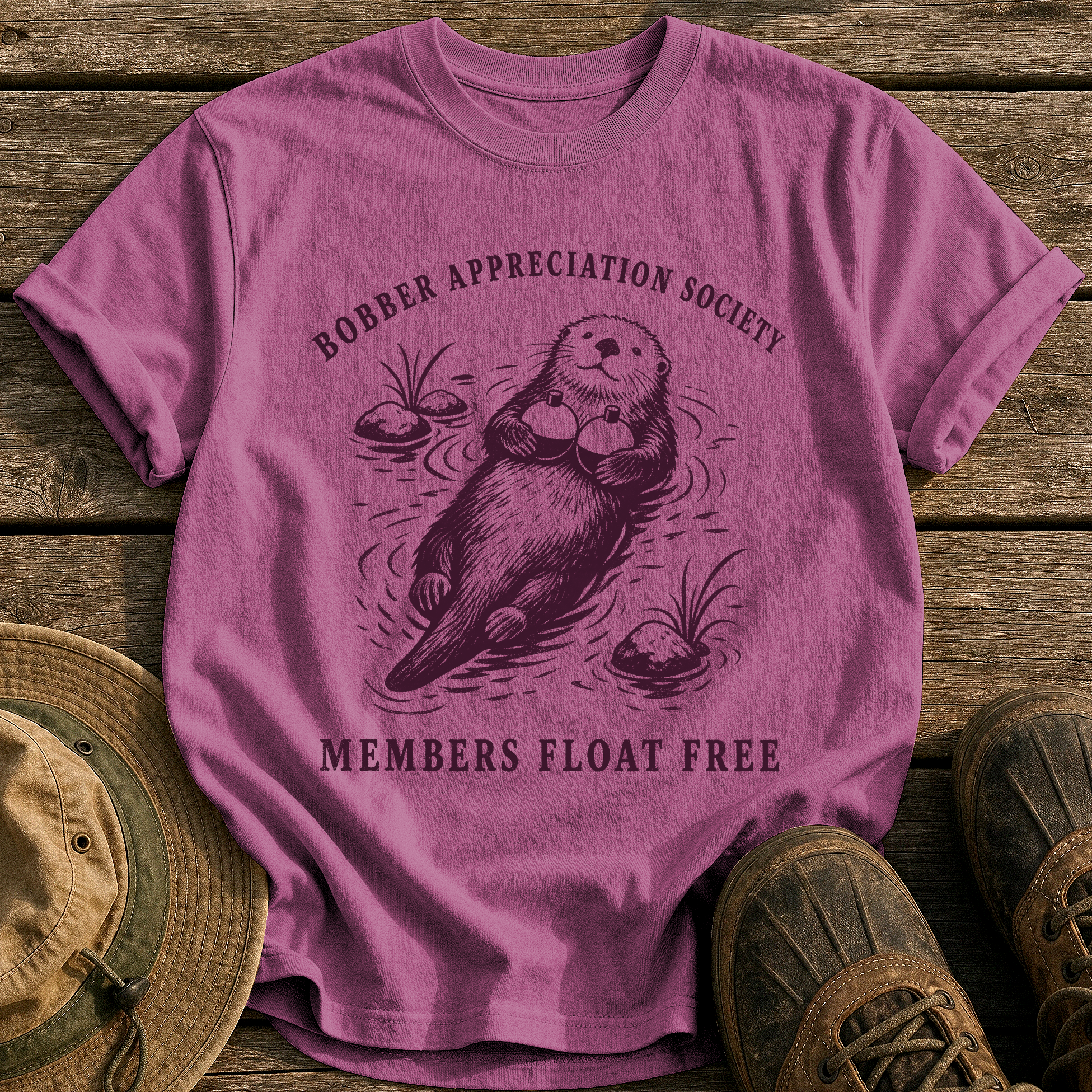 Bobber Appreciation Society tee - Berry - front