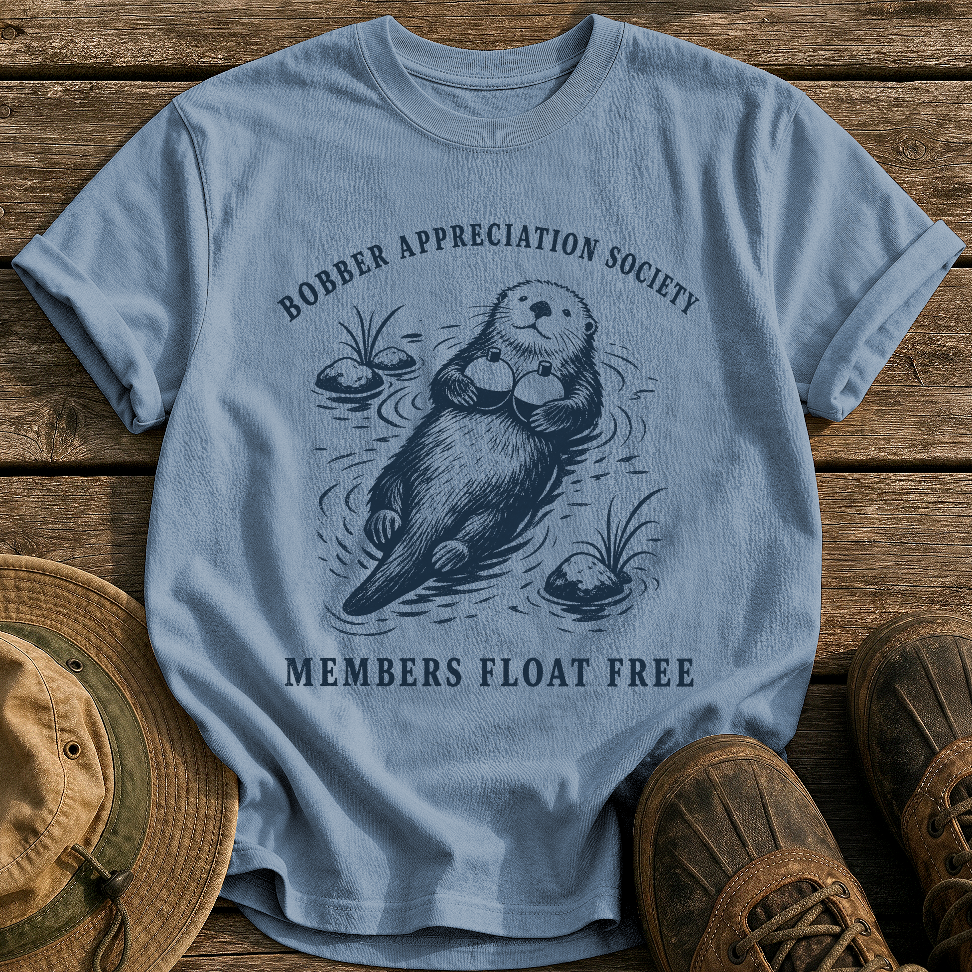 Bobber Appreciation Society tee - Blue Jean - front