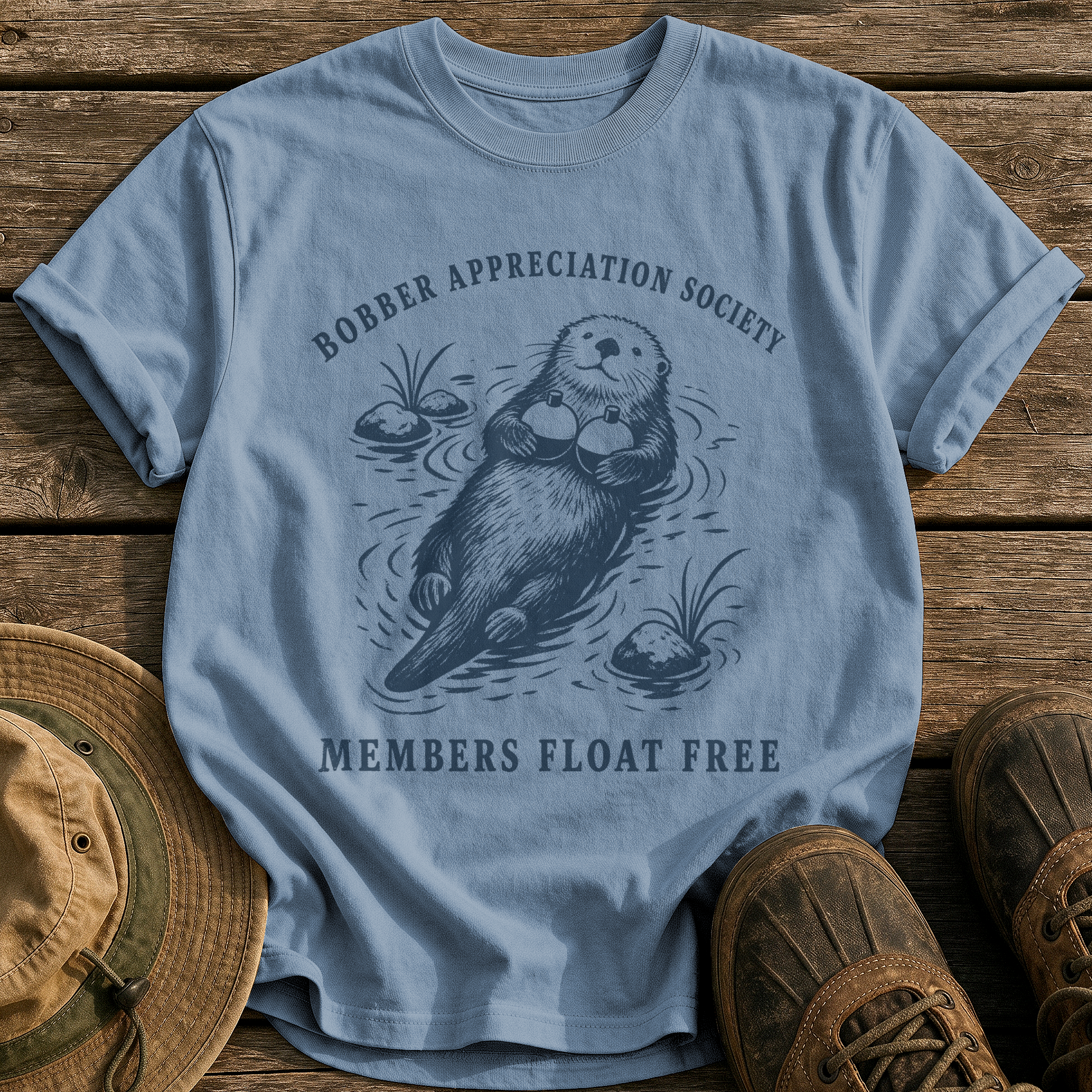 Bobber Appreciation Society tee - Blue Jean - front