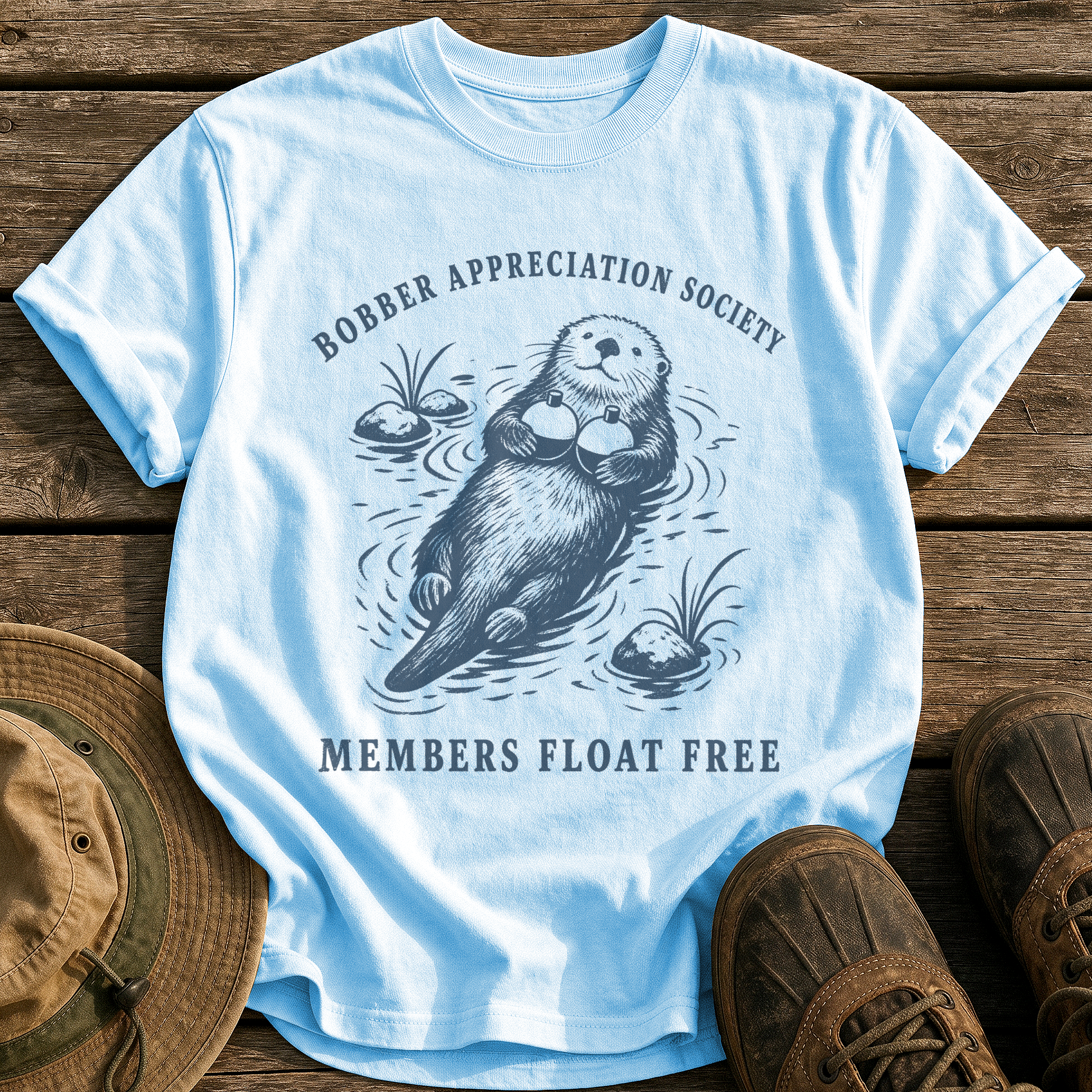 Bobber Appreciation Society tee - Chambray - front