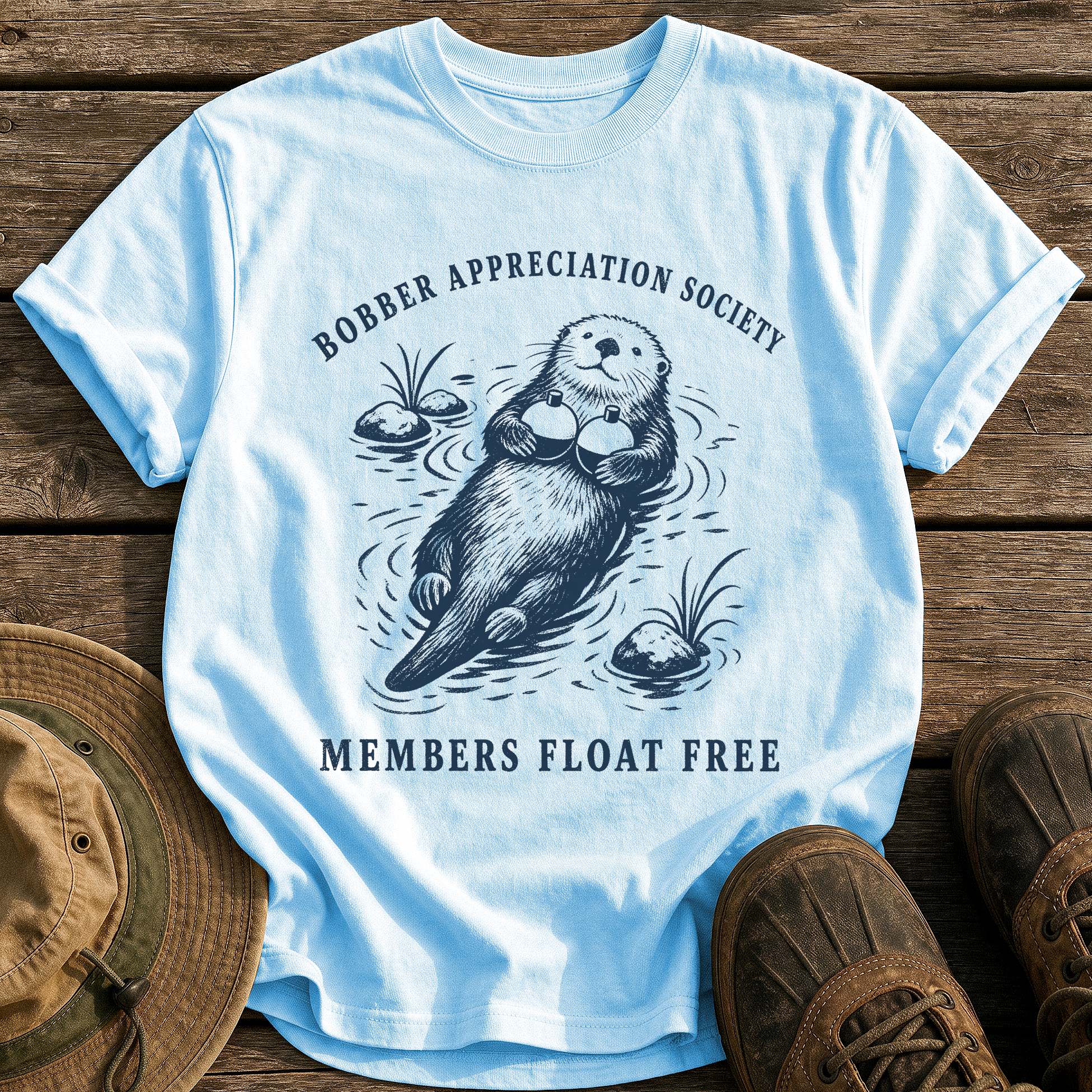 Bobber Appreciation Society tee - Chambray - front