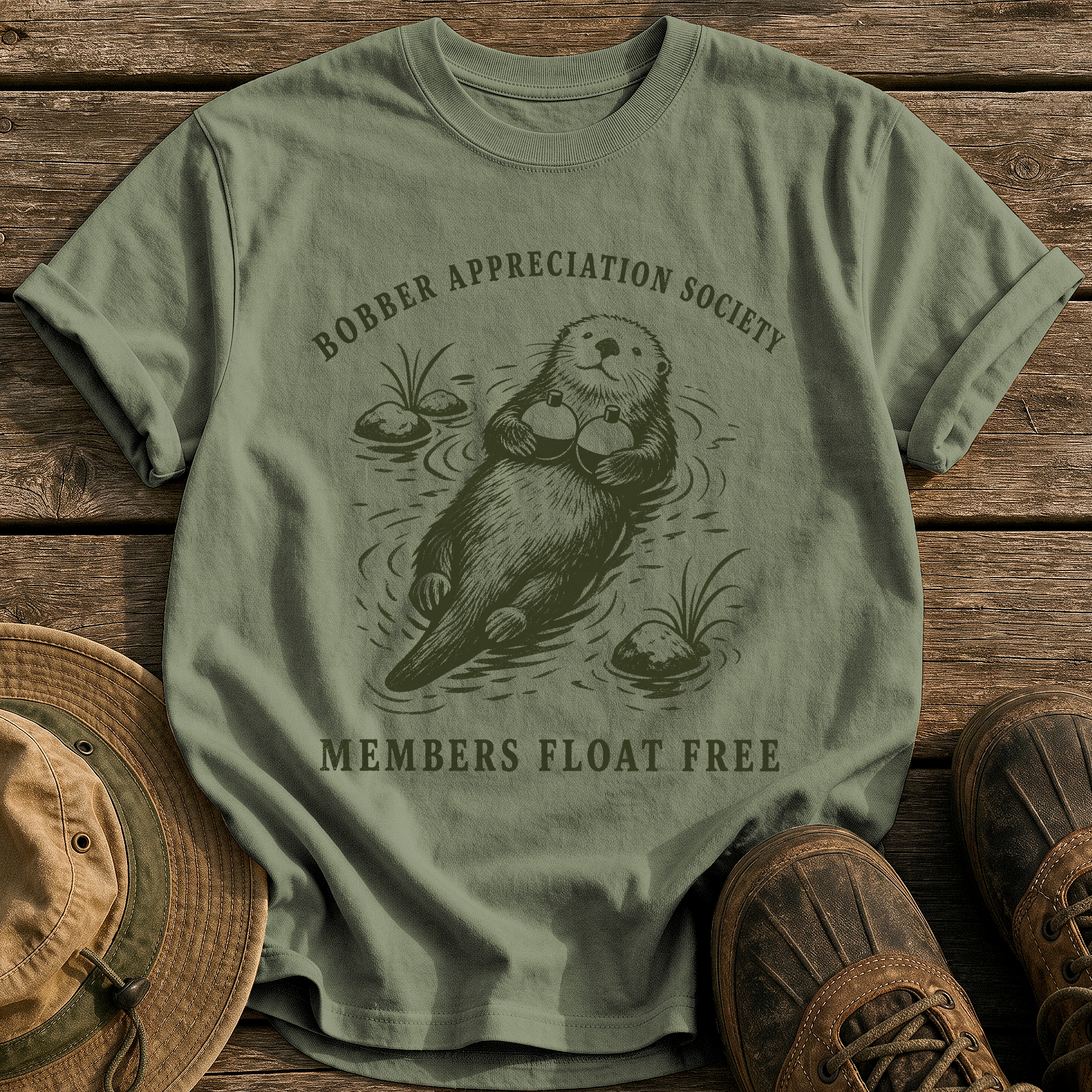 Bobber Appreciation Society tee - Sage - front