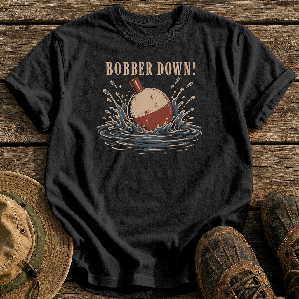 Bobber Down! tee - Black - front