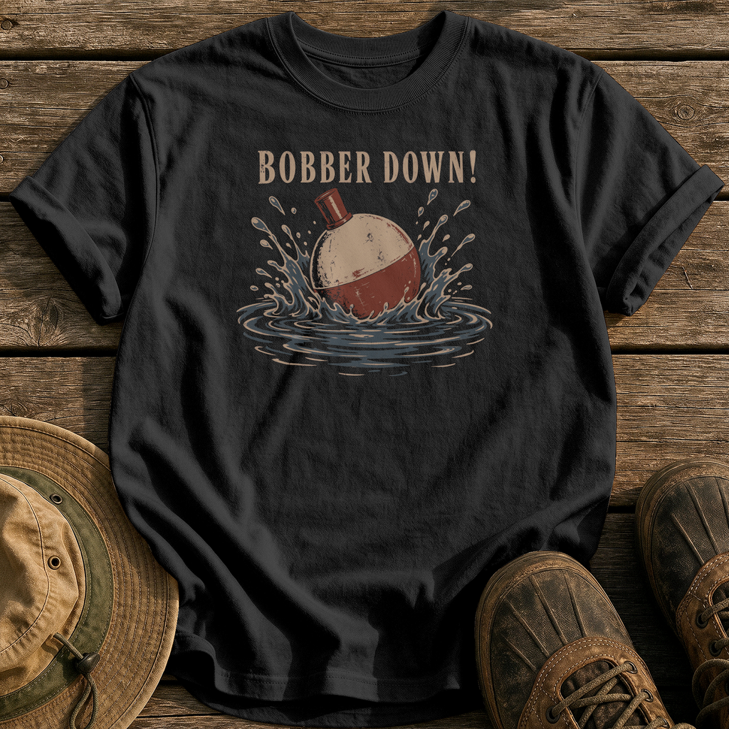 Bobber Down! tee - Black - front