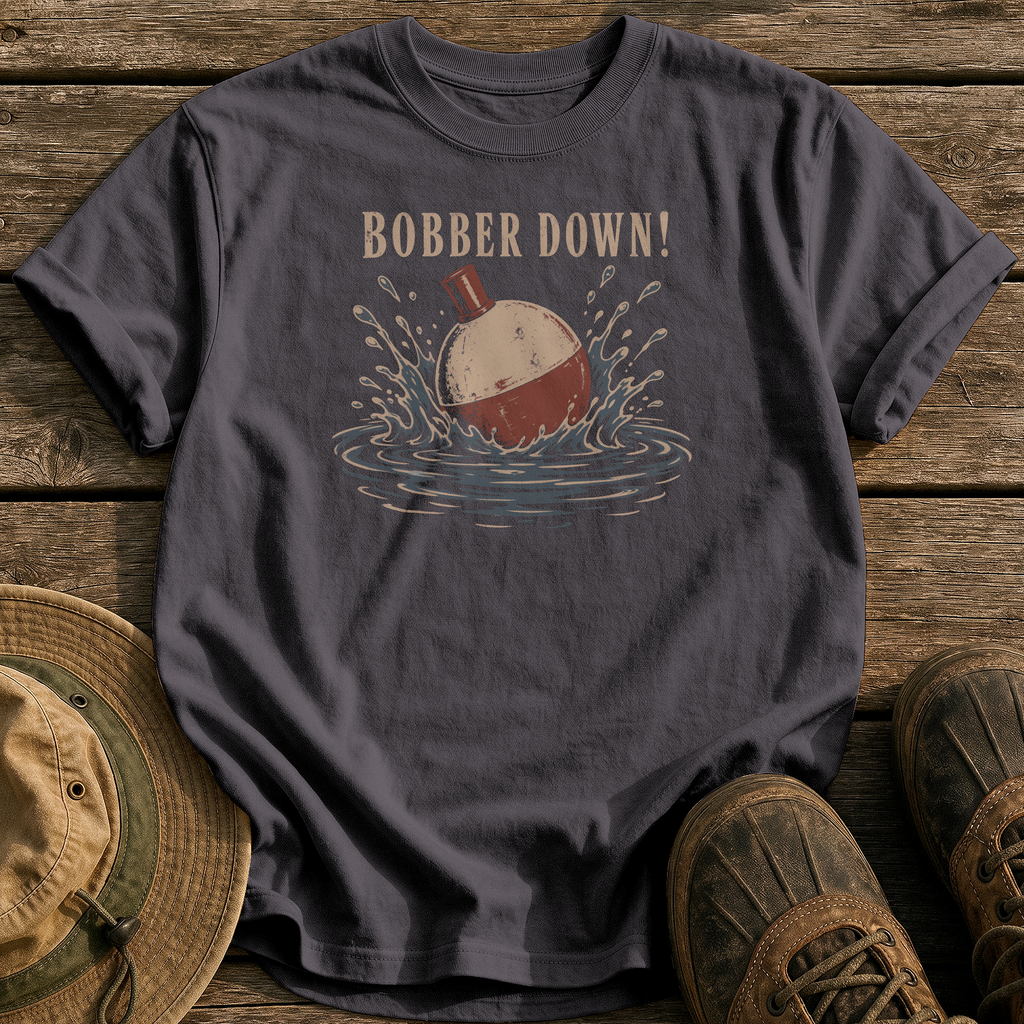 Bobber Down! tee - Graphite - front