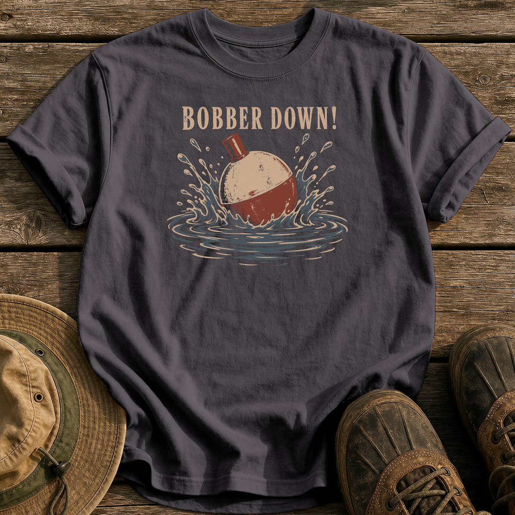Bobber Down! tee - Graphite - front