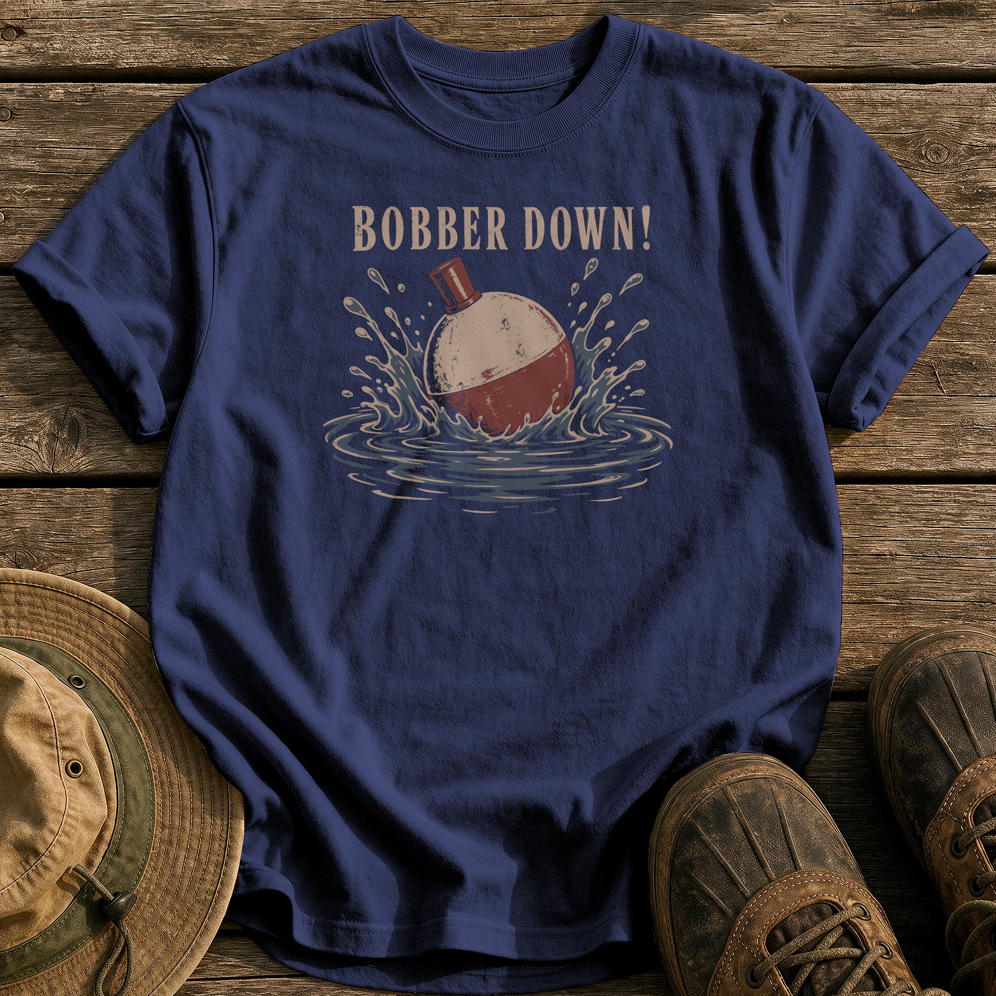 Bobber Down! tee - True Navy - front