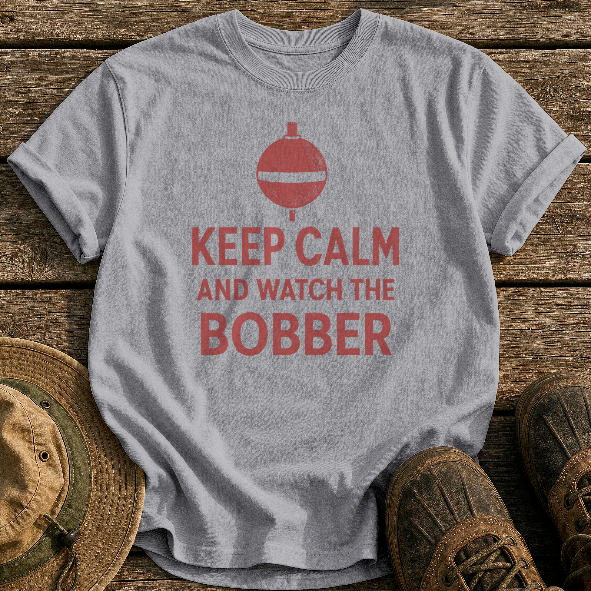 Keep Calm and Watch Bobber tee - Grey - front
