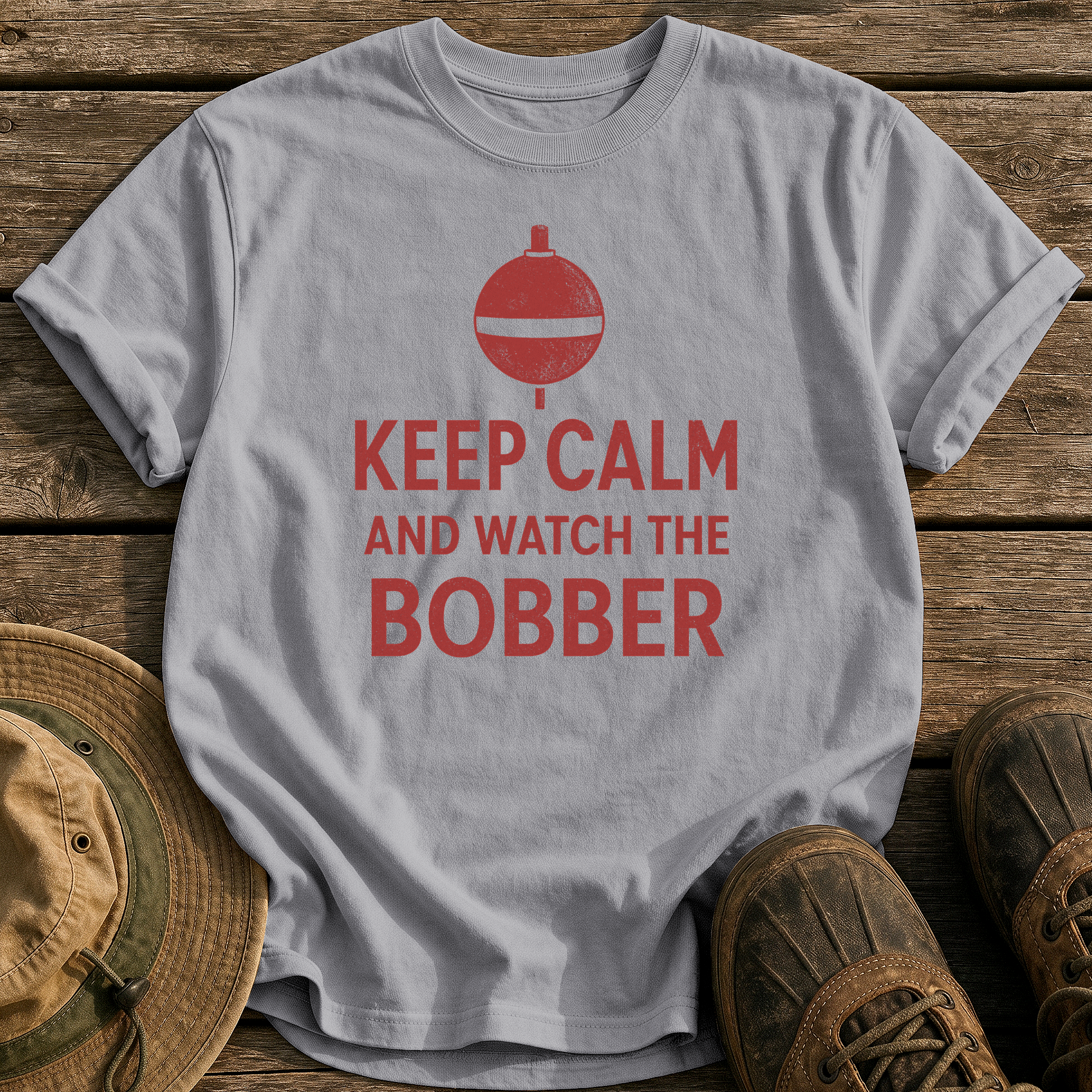 Keep Calm and Watch Bobber tee - Grey - front