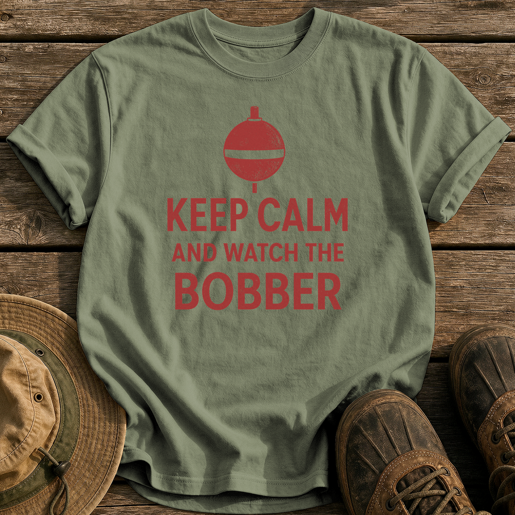 Keep Calm and Watch Bobber tee - Sage - front