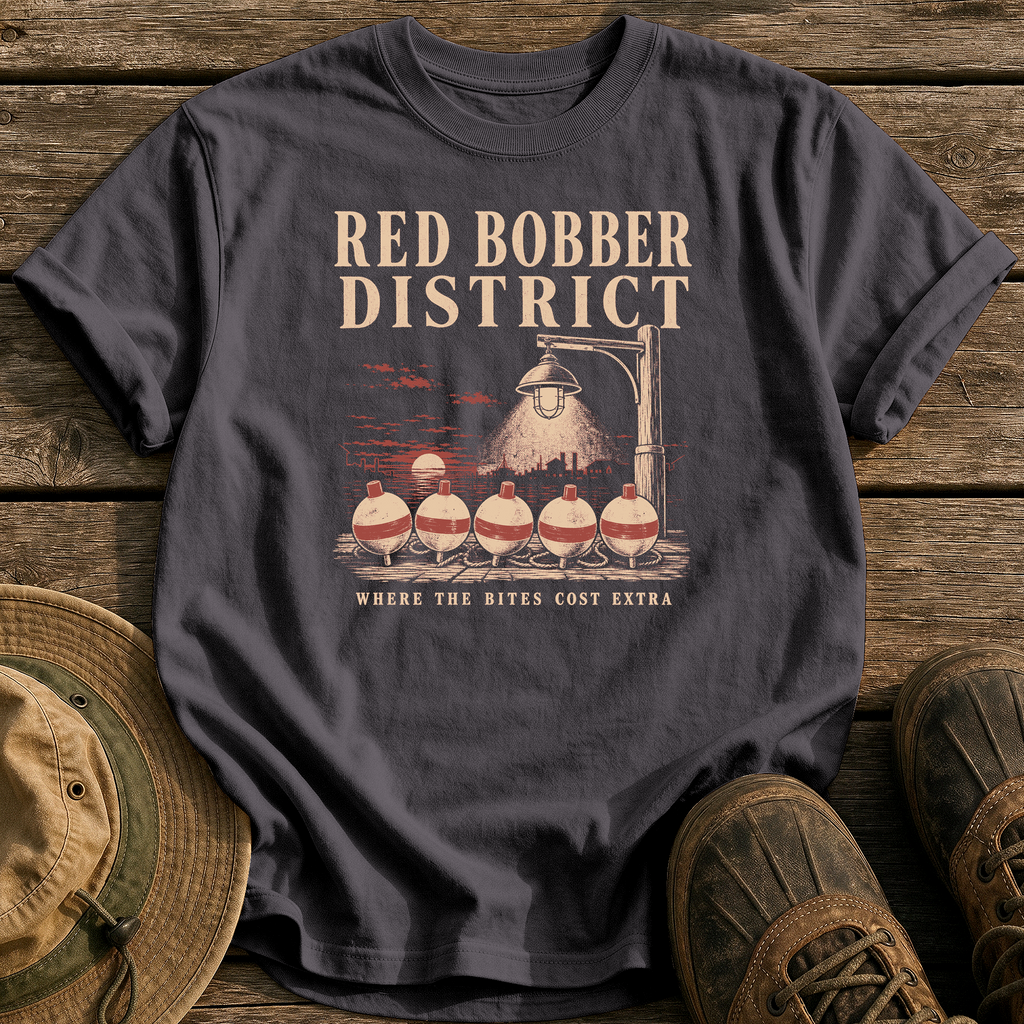 Red Bobber District tee - Graphite - front