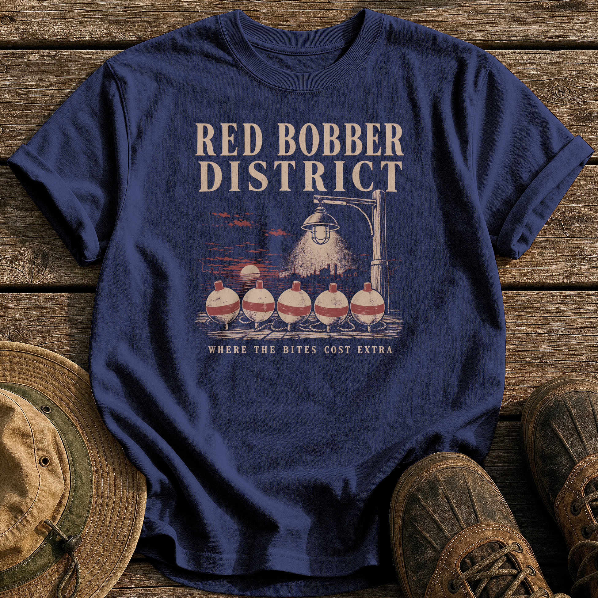 Red Bobber District tee - True Navy - front
