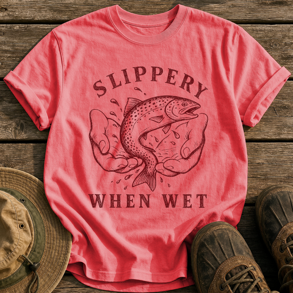 Slippery When Wet tee - Watermelon - front