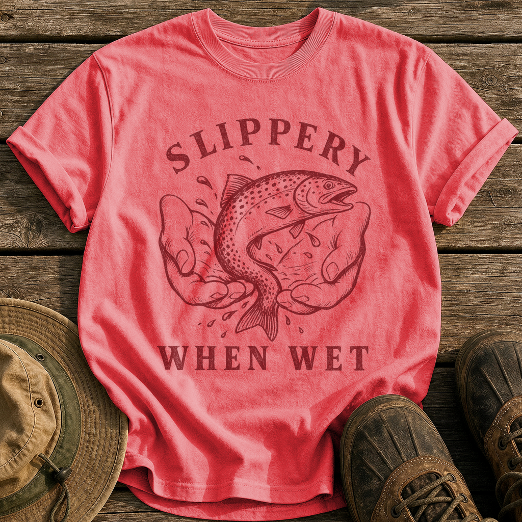 Slippery When Wet tee - Watermelon - front
