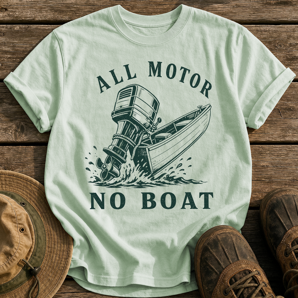 All Motor No Boat tee - Bay - front