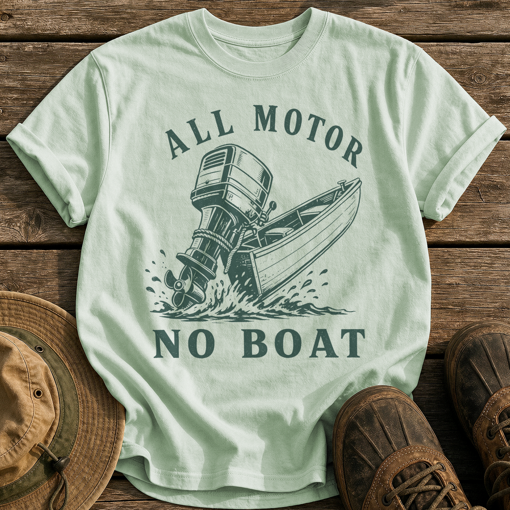 All Motor No Boat tee - Bay - front