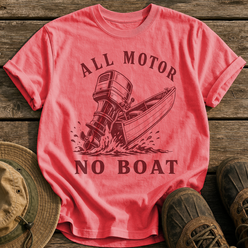 All Motor No Boat tee - Watermelon - front