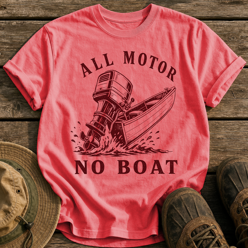 All Motor No Boat tee - Watermelon - front