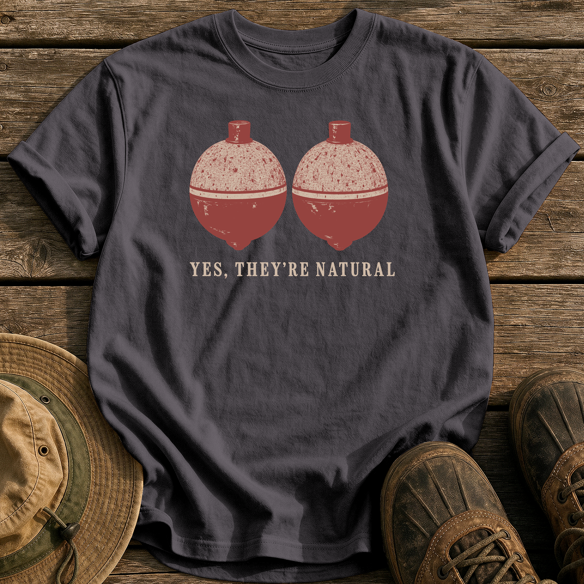 Yes, They're Natural tee - Graphite - front