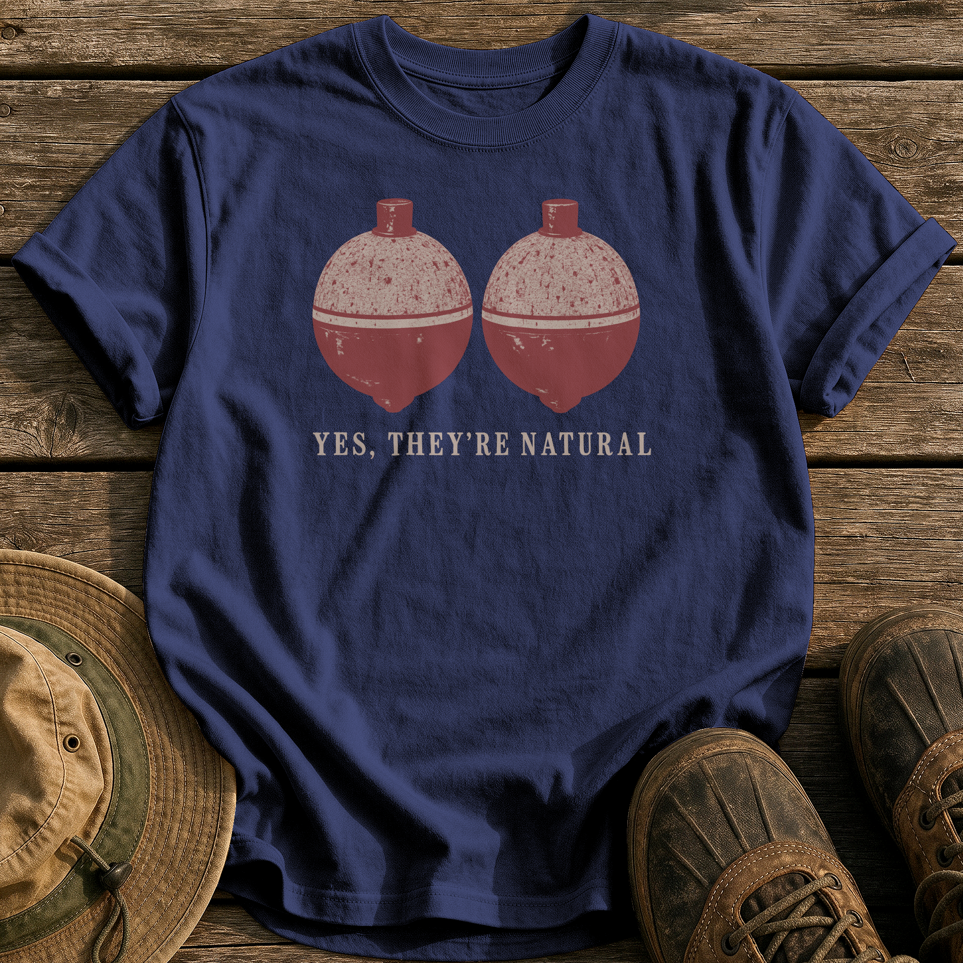 Yes, They're Natural tee - True Navy - front
