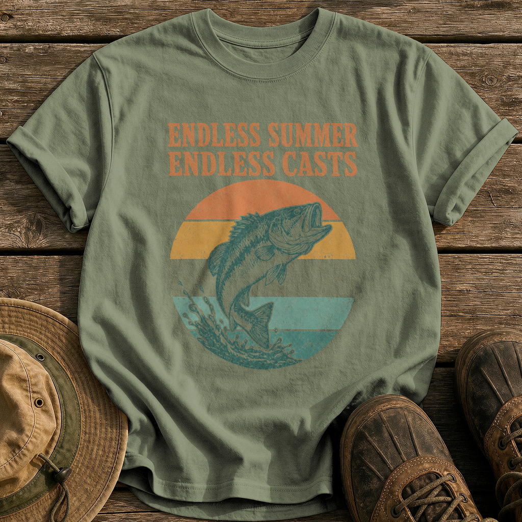 Endless Summer, Endless Casts tee - Sage - front
