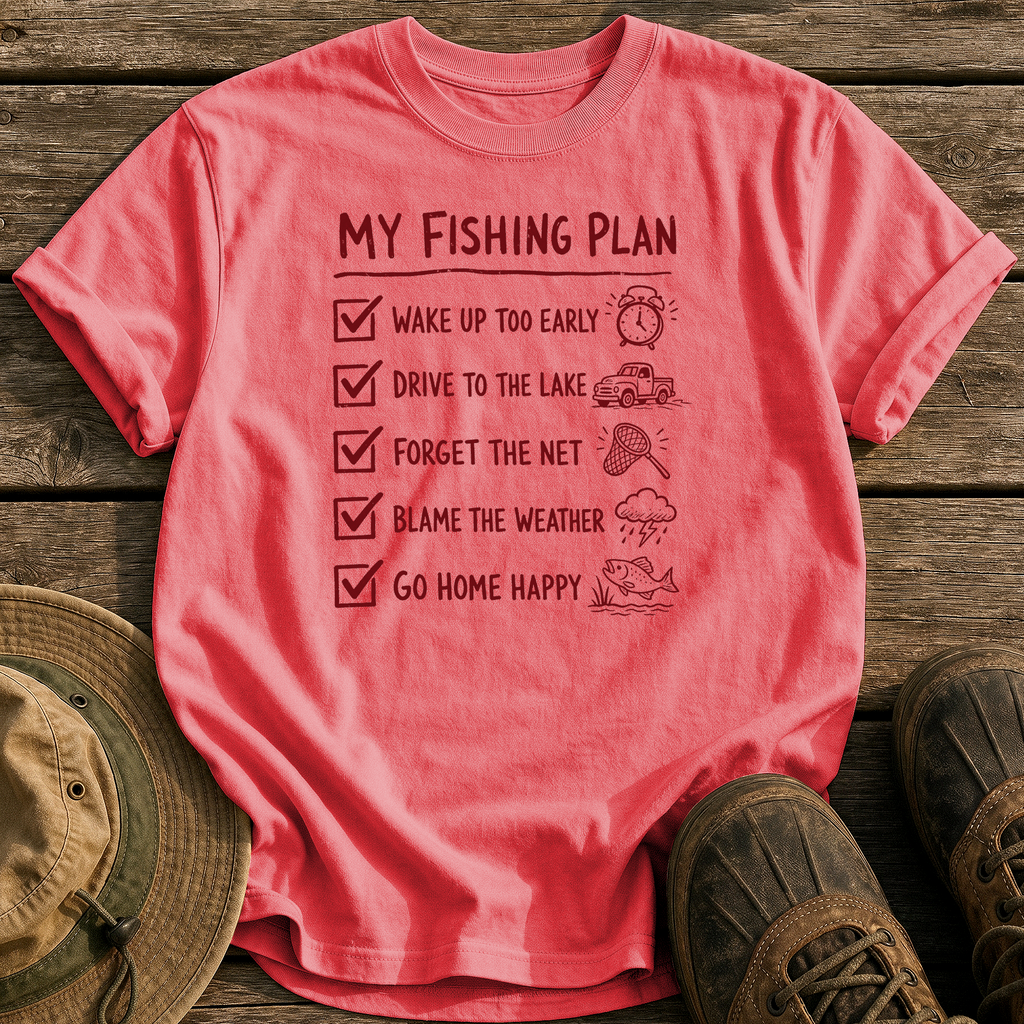 My Fishing Plan tee - Watermelon - front