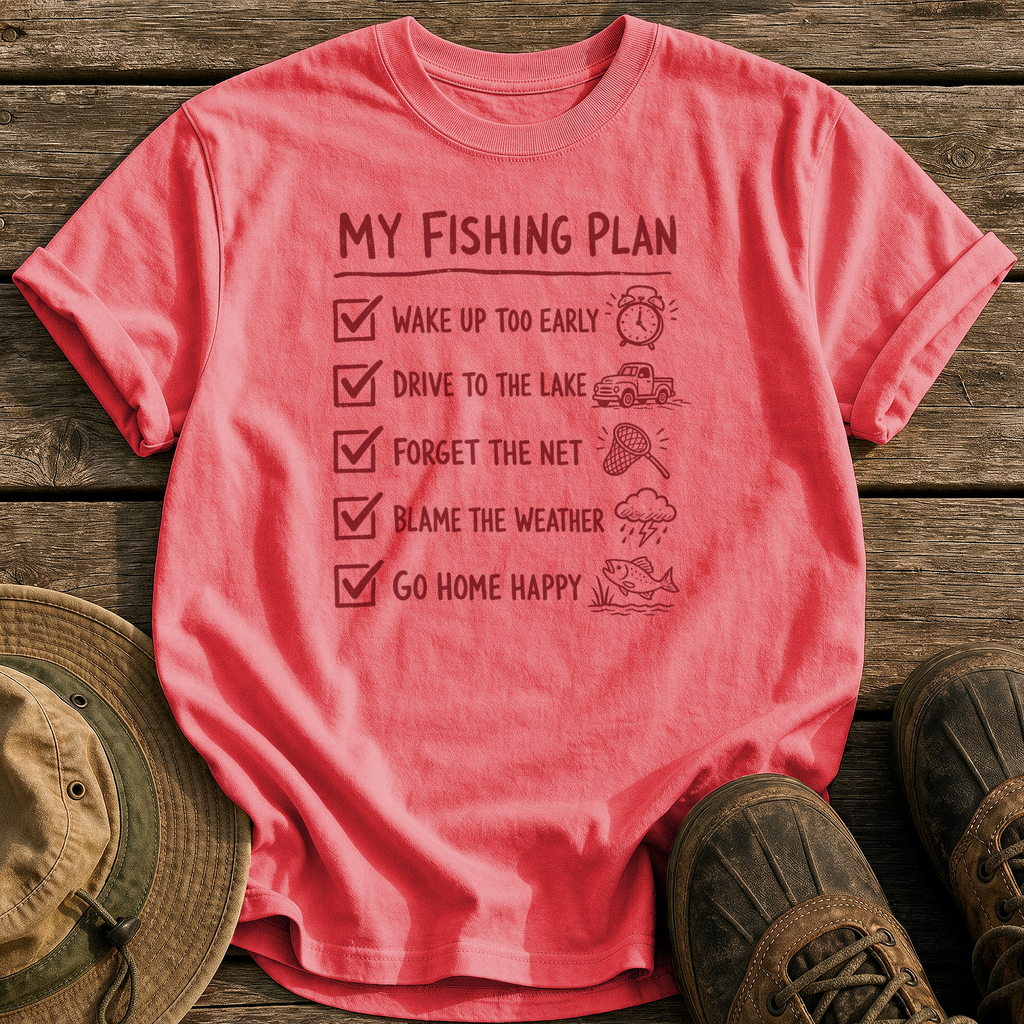 My Fishing Plan tee - Watermelon - front