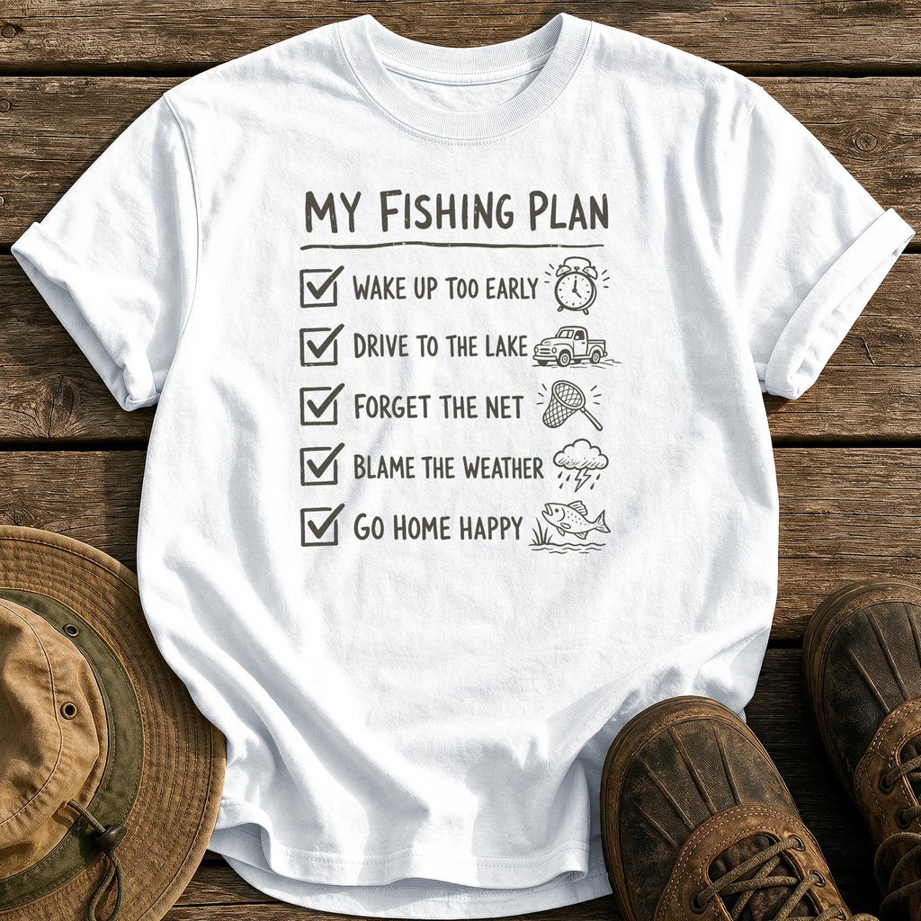 My Fishing Plan tee - White - front