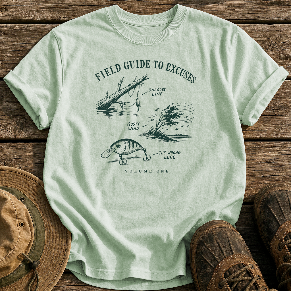 Field Guide to Excuses tee - Bay - front