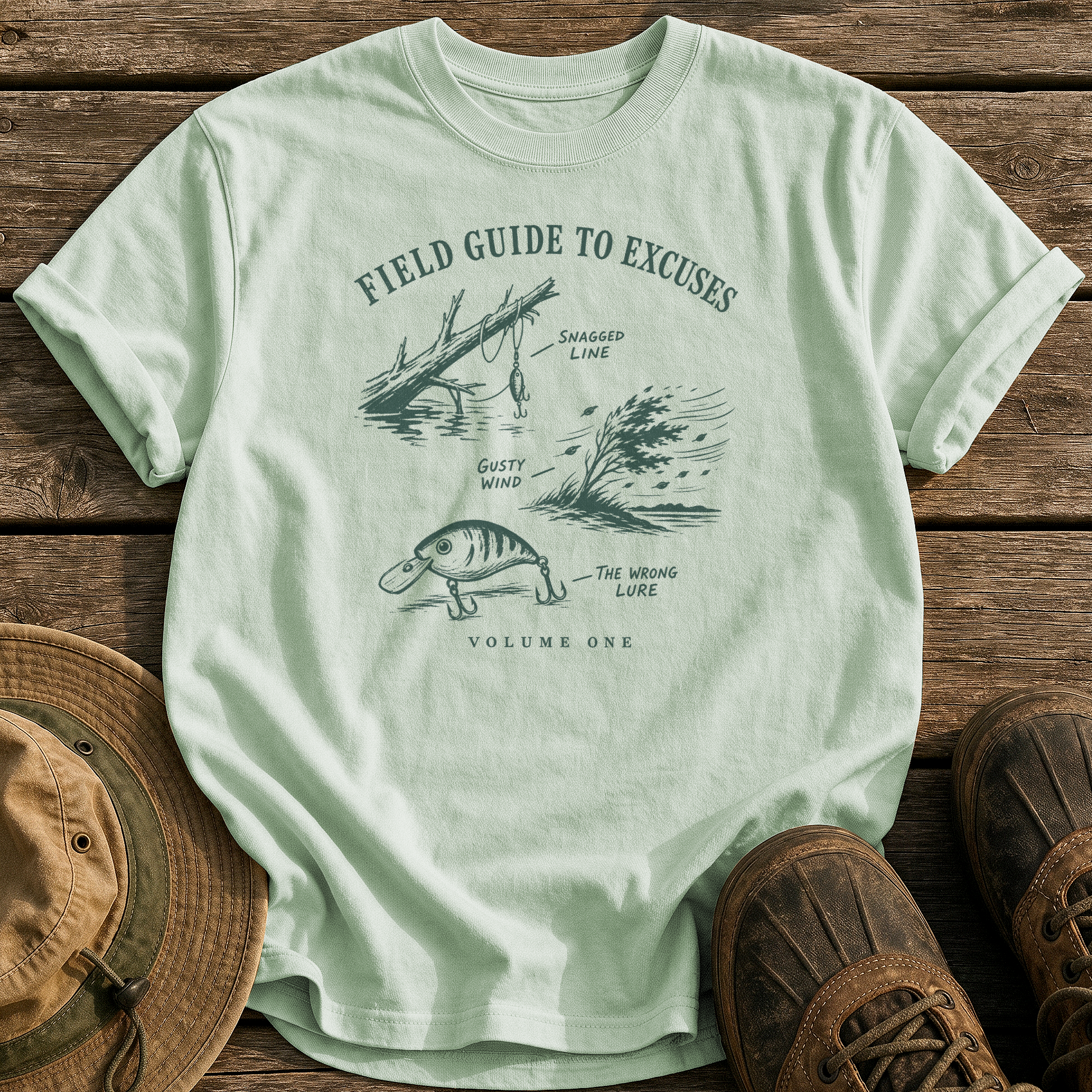 Field Guide to Excuses tee - Bay - front