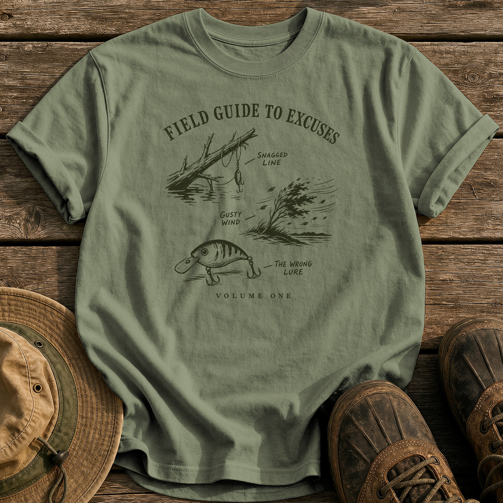 Field Guide to Excuses tee - Sage - front