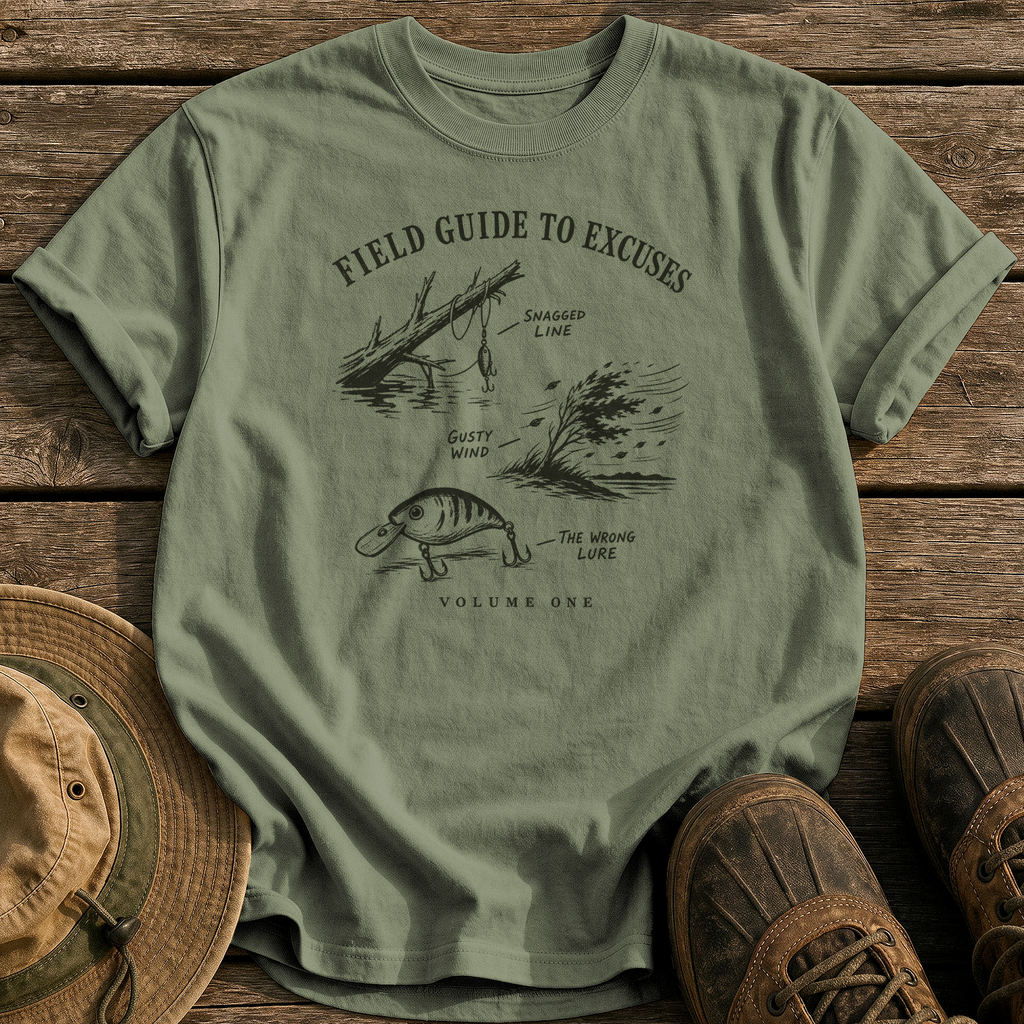 Field Guide to Excuses tee - Sage - front