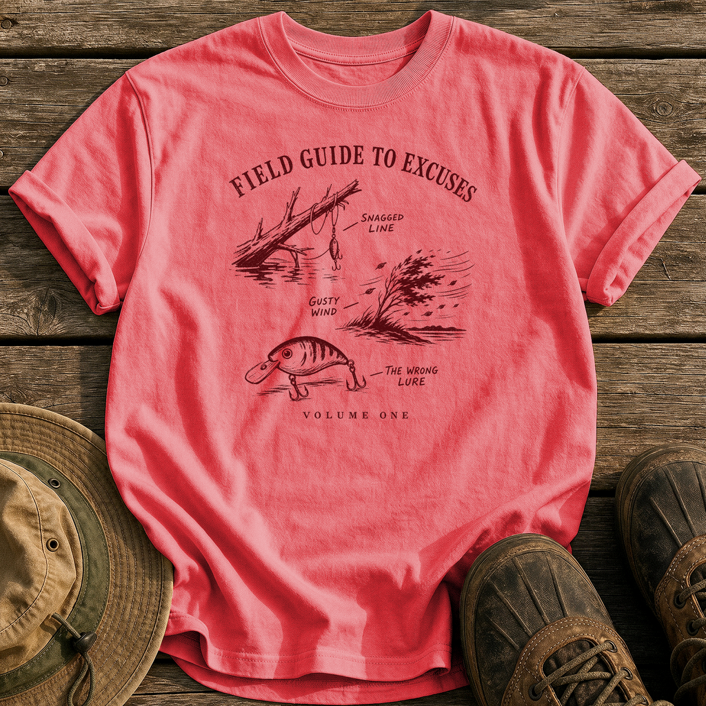 Field Guide to Excuses tee - Watermelon - front