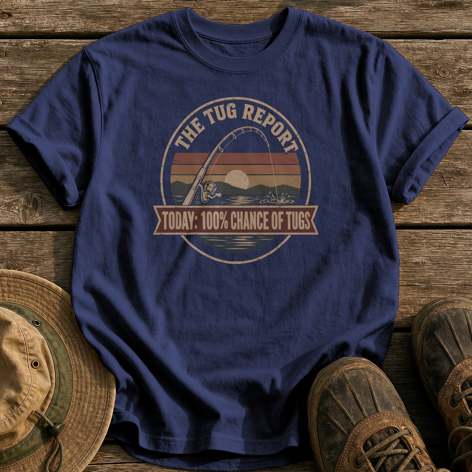 The Tug Report tee - True Navy - front